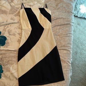 Black and white mini dress